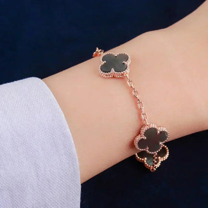 [Resenly Jewelry] CLOVER 5 MOTIF GRAY MOP BRACELET COLLECTION
