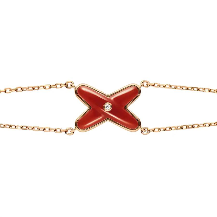 [Resenly Jewelry]JEUX BRACELET CARNELIAN PINK GOLD 1 DIAMOND