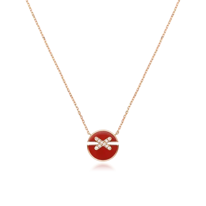 [Resenly Jewelry]JEUX DE ROSE GOLD DIAMOND NECKLACE