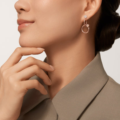 [Resenly Jewelry]JUSTE HALF DIAMOND DOUBLE EARRINGS
