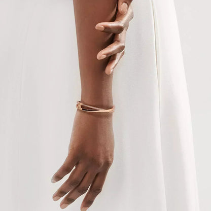 [Resenly Jewelry]NARROW HINGED BANGLEIN WITH DIAMONDS SMALL