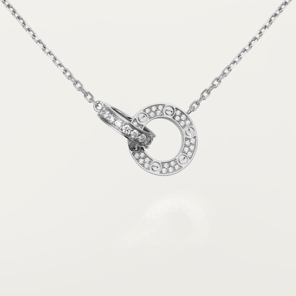 [Resenly Jewelry]LOVE  FULL DIAMOND PENDANT NECKLACE