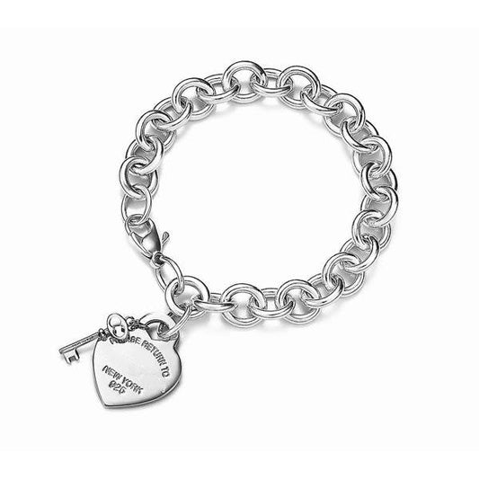 [Resenly Jewelry]KEY HEART CARD CHUNKY INTERLOCKING BRACELET LENGTH