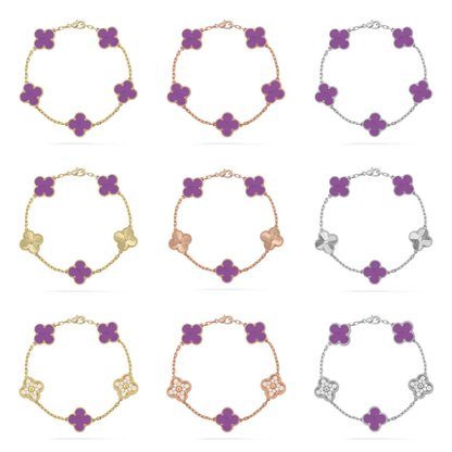 [Resenly Jewelry] CLOVER 5 MOTIF VIOLET BRACELET COLLECTION