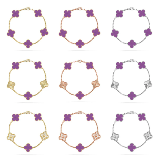 [Resenly Jewelry] CLOVER 5 MOTIF VIOLET BRACELET COLLECTION