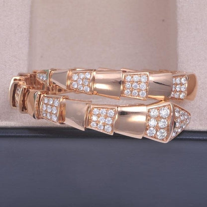 [Resenly Jewelry]SERPENTI WIDE BRACELET PINK GOLD DIAMOND
