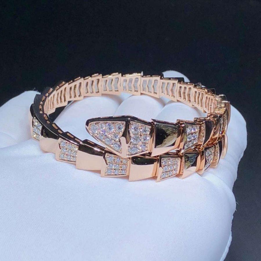 [Resenly Jewelry]SERPENTI WIDE BRACELET PINK GOLD DIAMOND