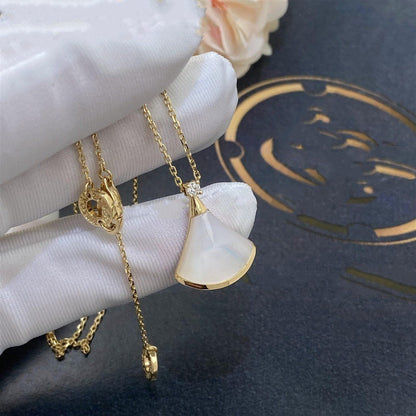 [Resenly Jewelry]DREAM NECKLACE WHITE MOP GOLD 1 DIAMOND