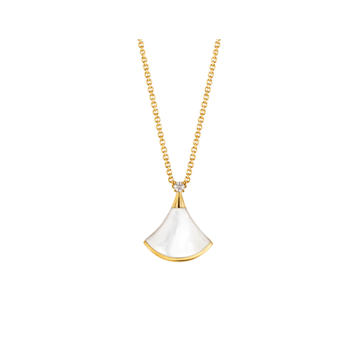[Resenly Jewelry]DREAM NECKLACE WHITE MOP GOLD 1 DIAMOND