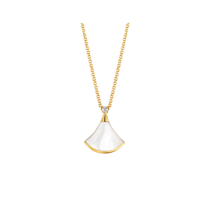 [Resenly Jewelry]DREAM NECKLACE WHITE MOP GOLD 1 DIAMOND