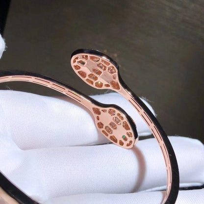 [Resenly Jewelry]SERPENTI BRACELET PINK GOLD MALACHITE DIAMOND DOUBLE SNAKE