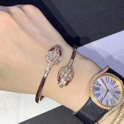 [Resenly Jewelry]SERPENTI BRACELET PINK GOLD DIAMOND DOUBLE SNAKE