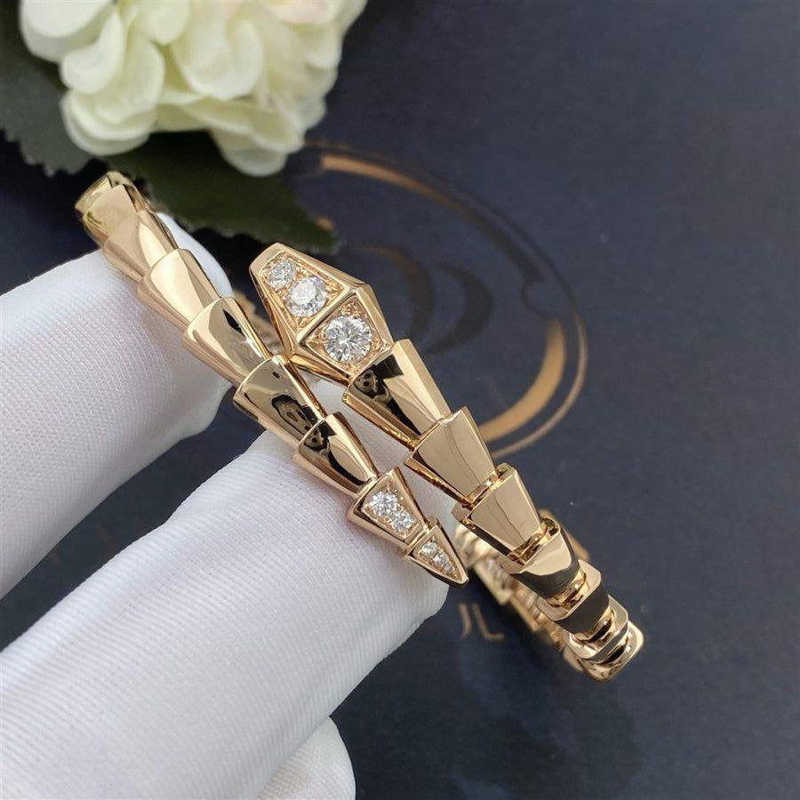 [Resenly Jewelry]SERPENTI BRACELET DIAMONDS PINK GOLD