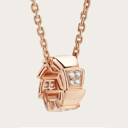 [Resenly Jewelry]SERPENTI PEDANT DIAMOND PINK GOLD NECKLACE