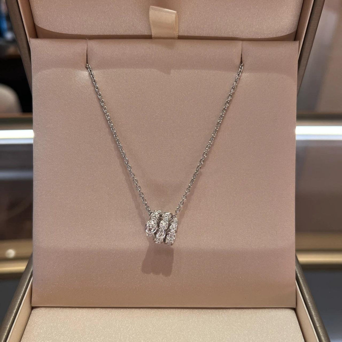 [Resenly Jewelry]SERPENTI  NECKLACE DOUBLE RING DIAMOND