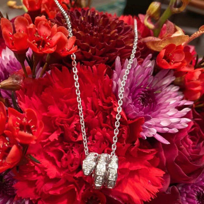 [Resenly Jewelry]SERPENTI  NECKLACE DOUBLE RING DIAMOND