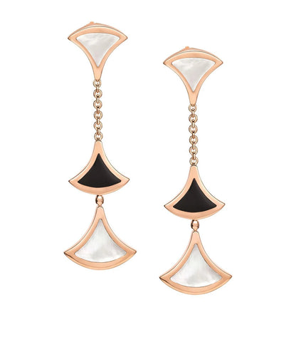 [Resenly Jewelry]DREAM EARRINGS 3 MOTIFS ONYX MOP PINK GOLD