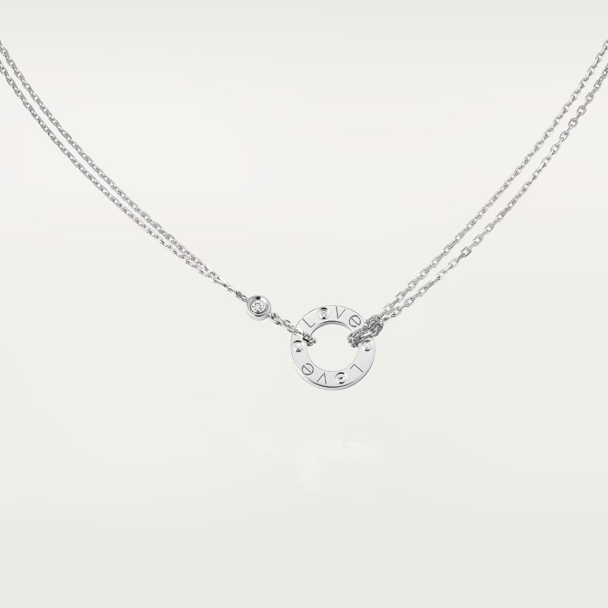 [Resenly Jewelry]LOVE NECKLACE 16MM 2 DIAMONDS