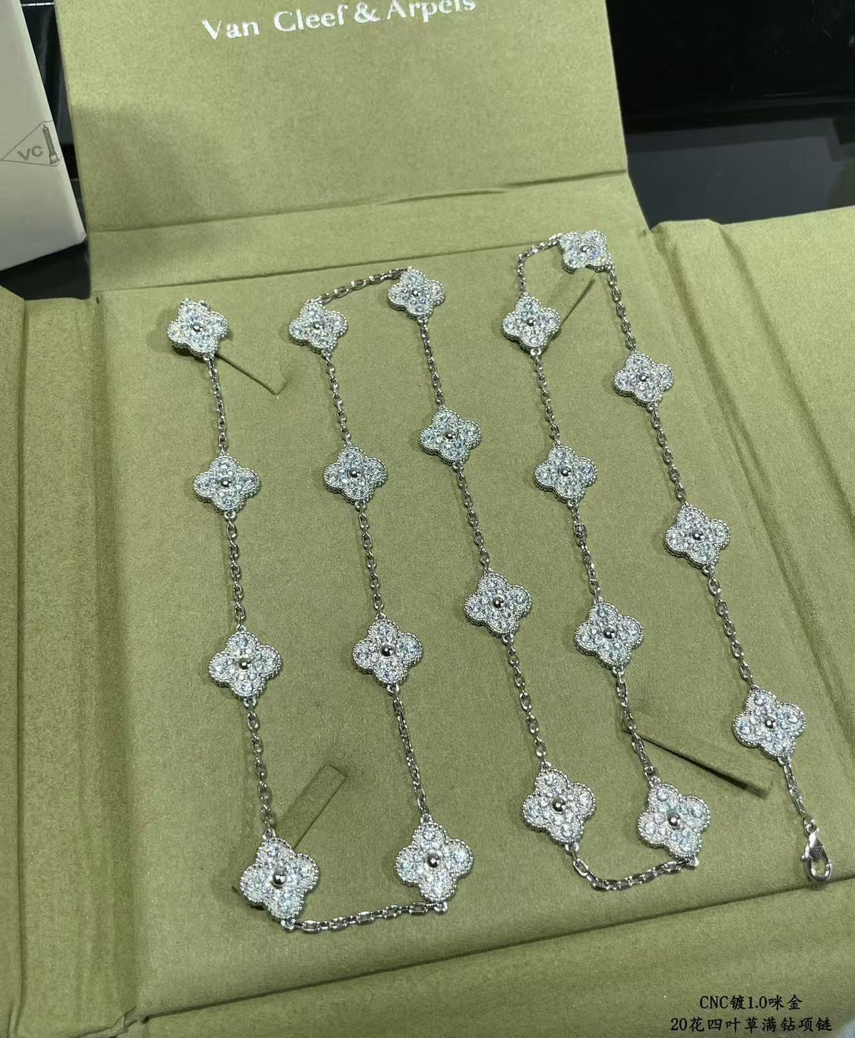 [Resenly Jewelry]CLOVER 20 MOTIFS FULL-DIAMOND NECKLACE