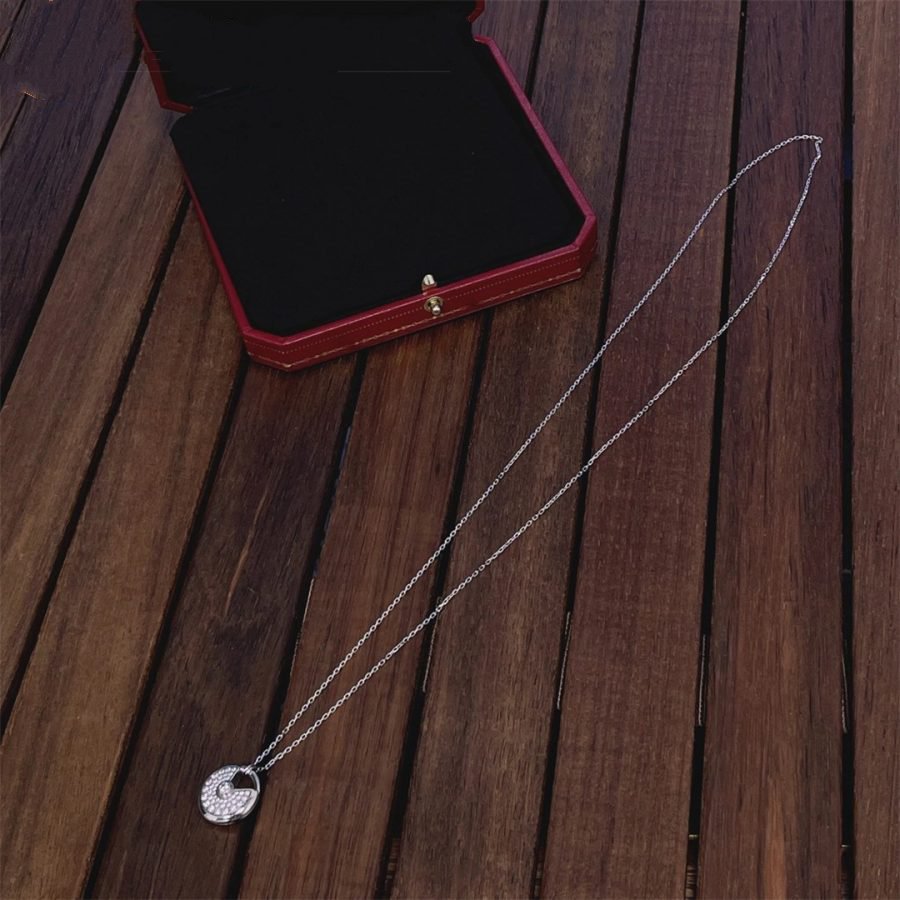 [Resenly Jewelry]AMULETTE SILVER FULL DIAMOND NECKLACE