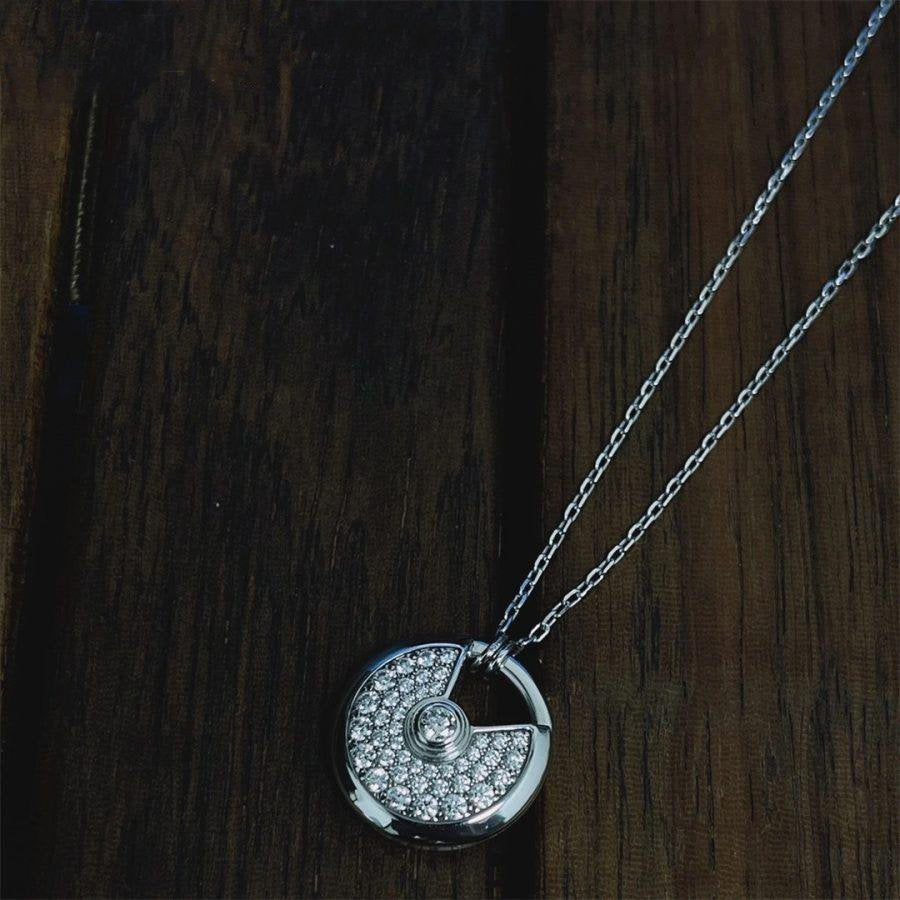 [Resenly Jewelry]AMULETTE SILVER FULL DIAMOND NECKLACE