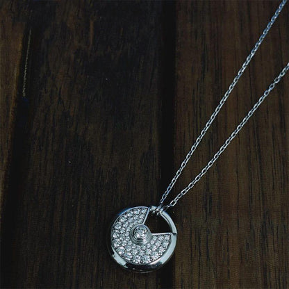 [Resenly Jewelry]AMULETTE SILVER FULL DIAMOND NECKLACE