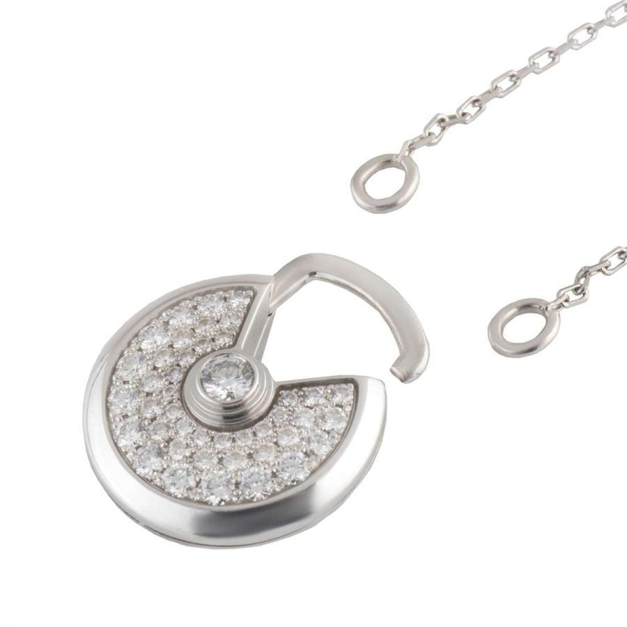 [Resenly Jewelry]AMULETTE SILVER FULL DIAMOND NECKLACE