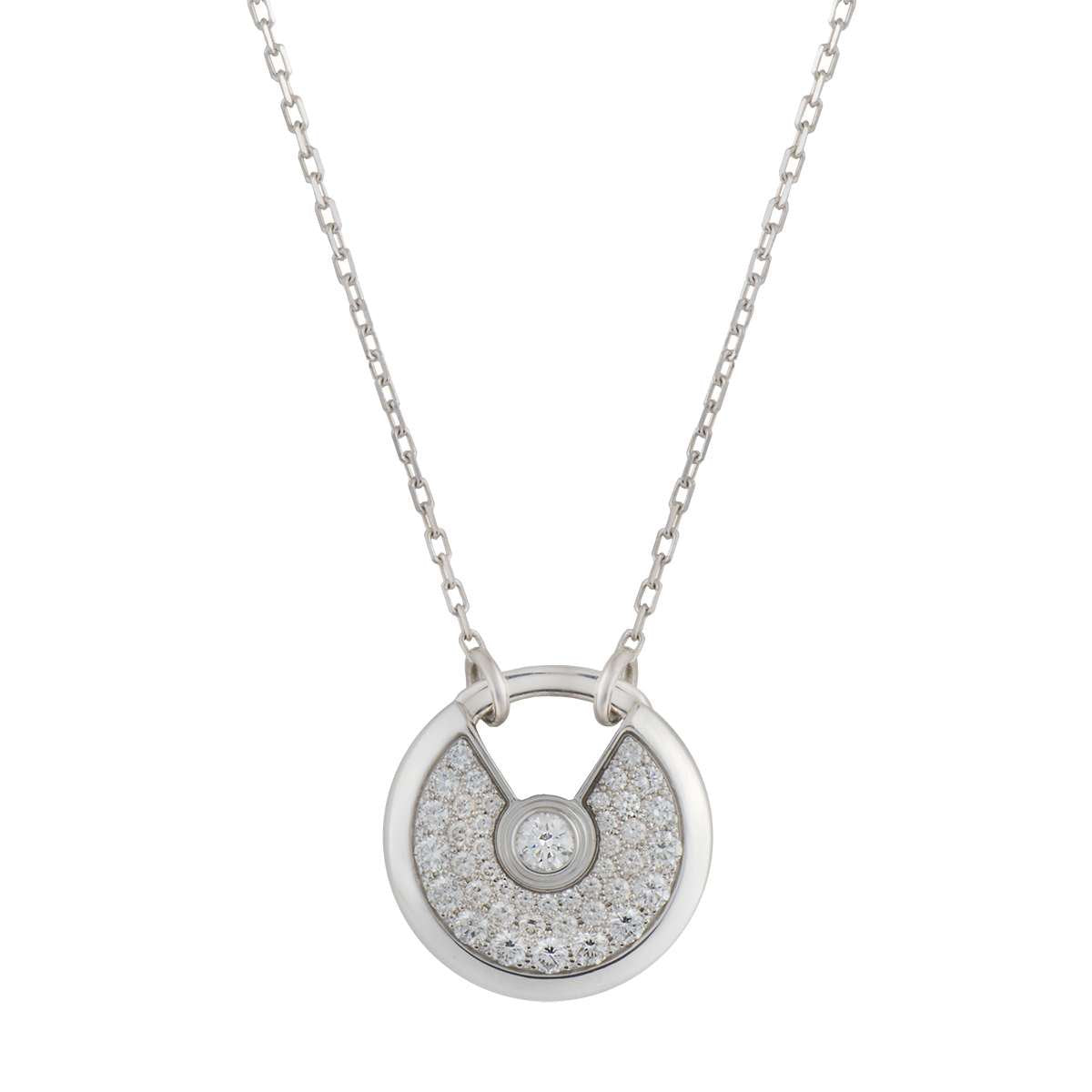 [Resenly Jewelry]AMULETTE SILVER FULL DIAMOND NECKLACE