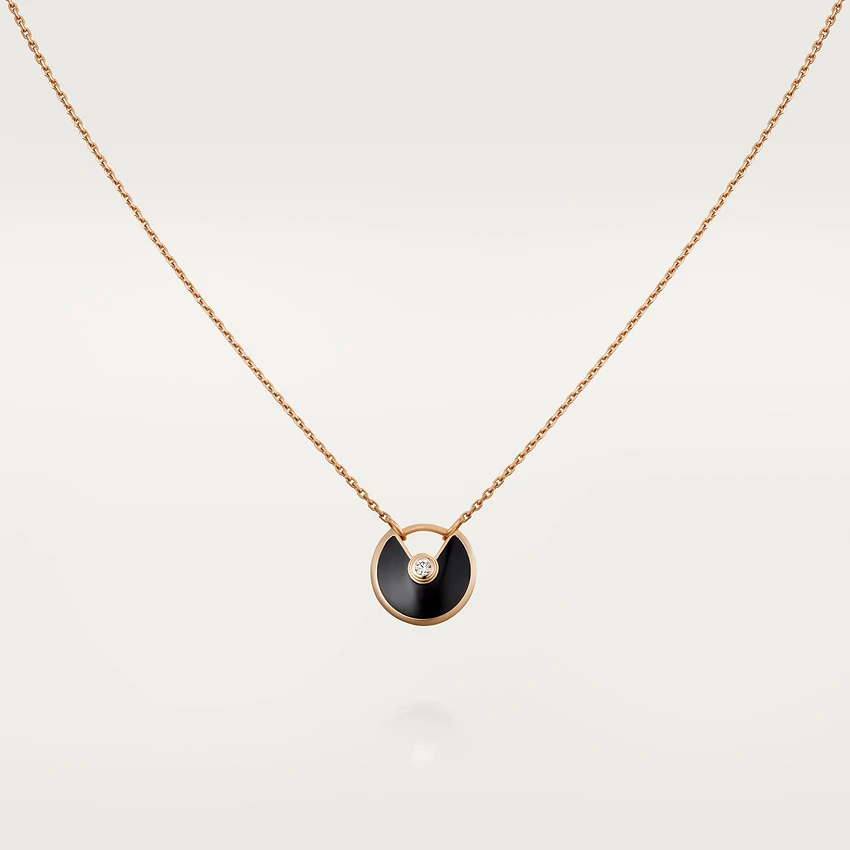 [Resenly Jewelry]AMULETTE ROSE GOLD ONYX NECKLACE
