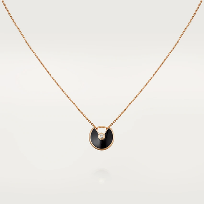 [Resenly Jewelry]AMULETTE ROSE GOLD ONYX NECKLACE