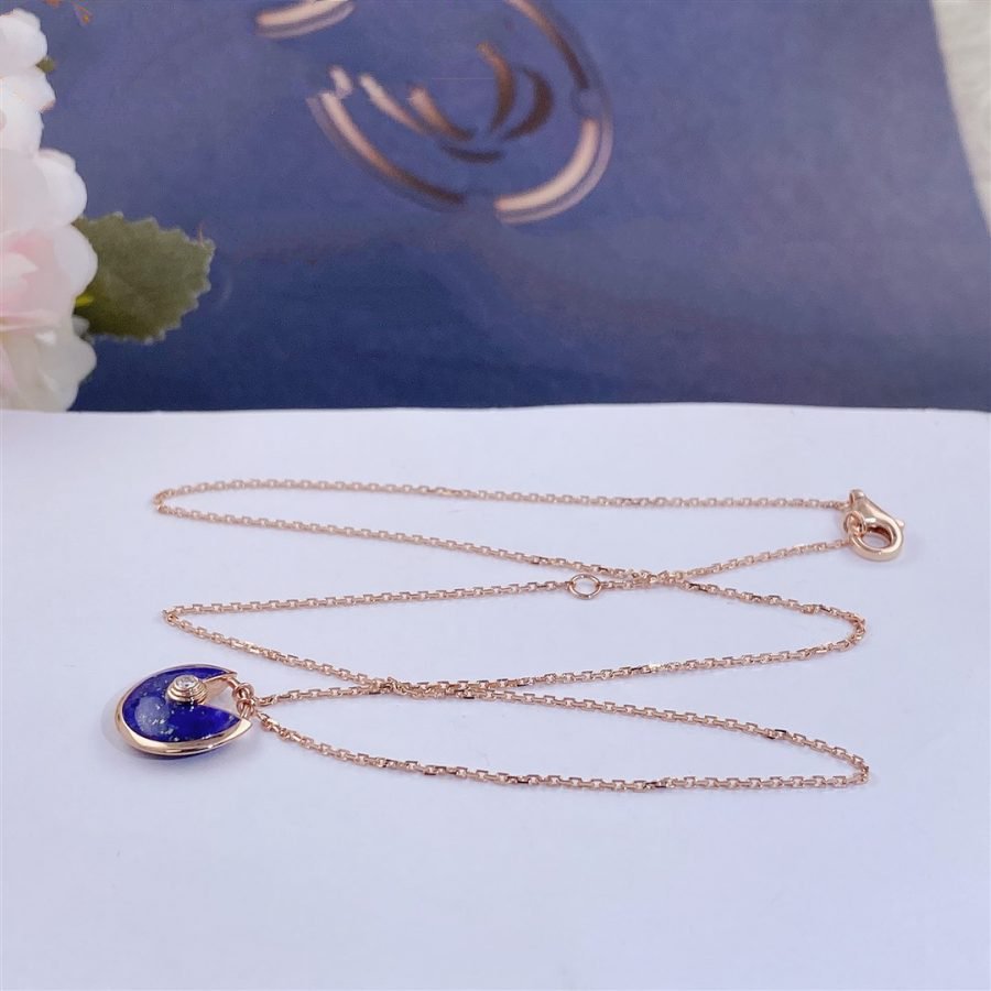 [Resenly Jewelry]AMULETTE ROSE GOLD AGATE NECKLACE