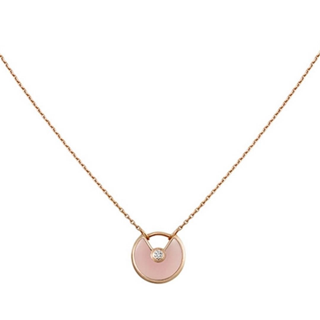[Resenly Jewelry]AMULETTE ROSE GOLD PINK MOP NECKLACE