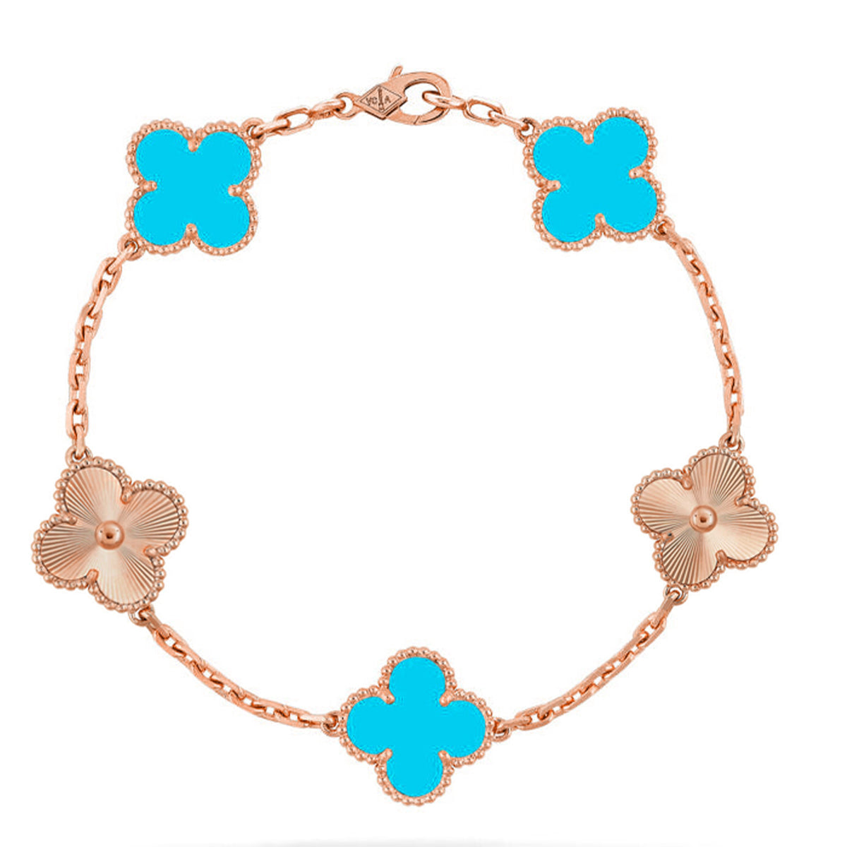 [Resenly Jewelry] CLOVER 5 MOTIF TURQUOISE BRACELET COLLECTION