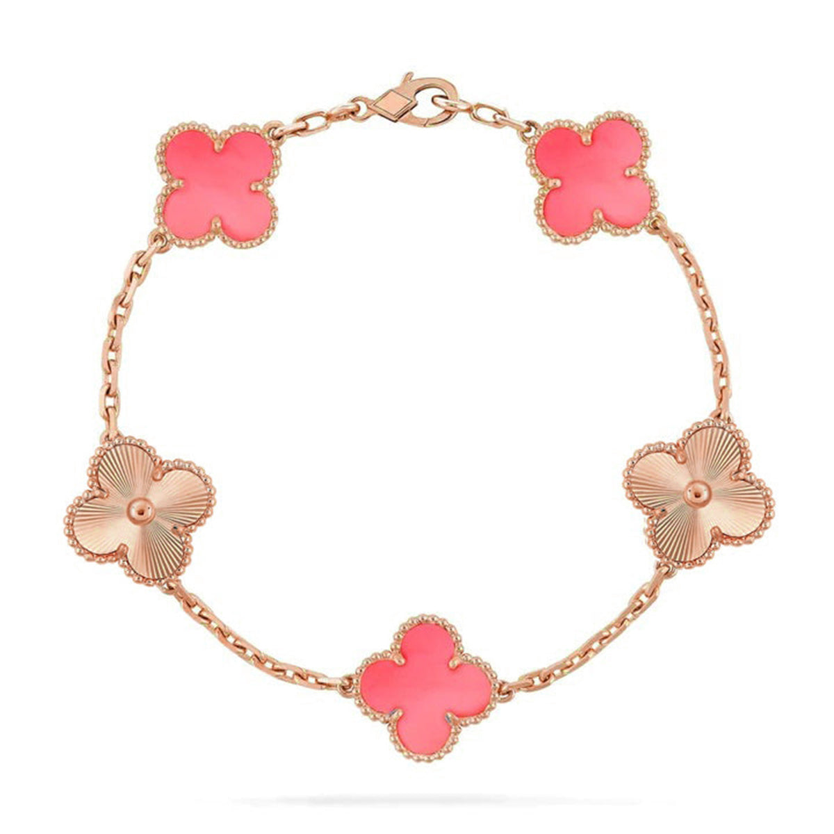 [Resenly Jewelry] CLOVER 5 MOTIFS  PINK MOP BRACELET COLLECTION
