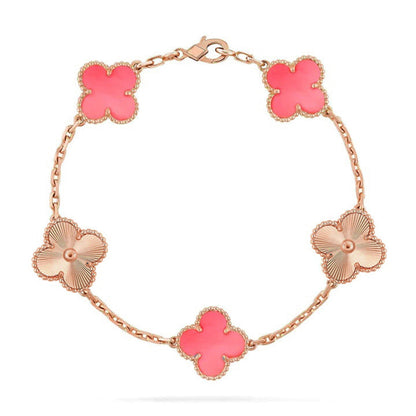 [Resenly Jewelry] CLOVER 5 MOTIFS  PINK MOP BRACELET COLLECTION