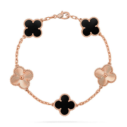 [Resenly Jewelry] CLOVER 5 MOTIF ONYXS BRACELET COLLECTION