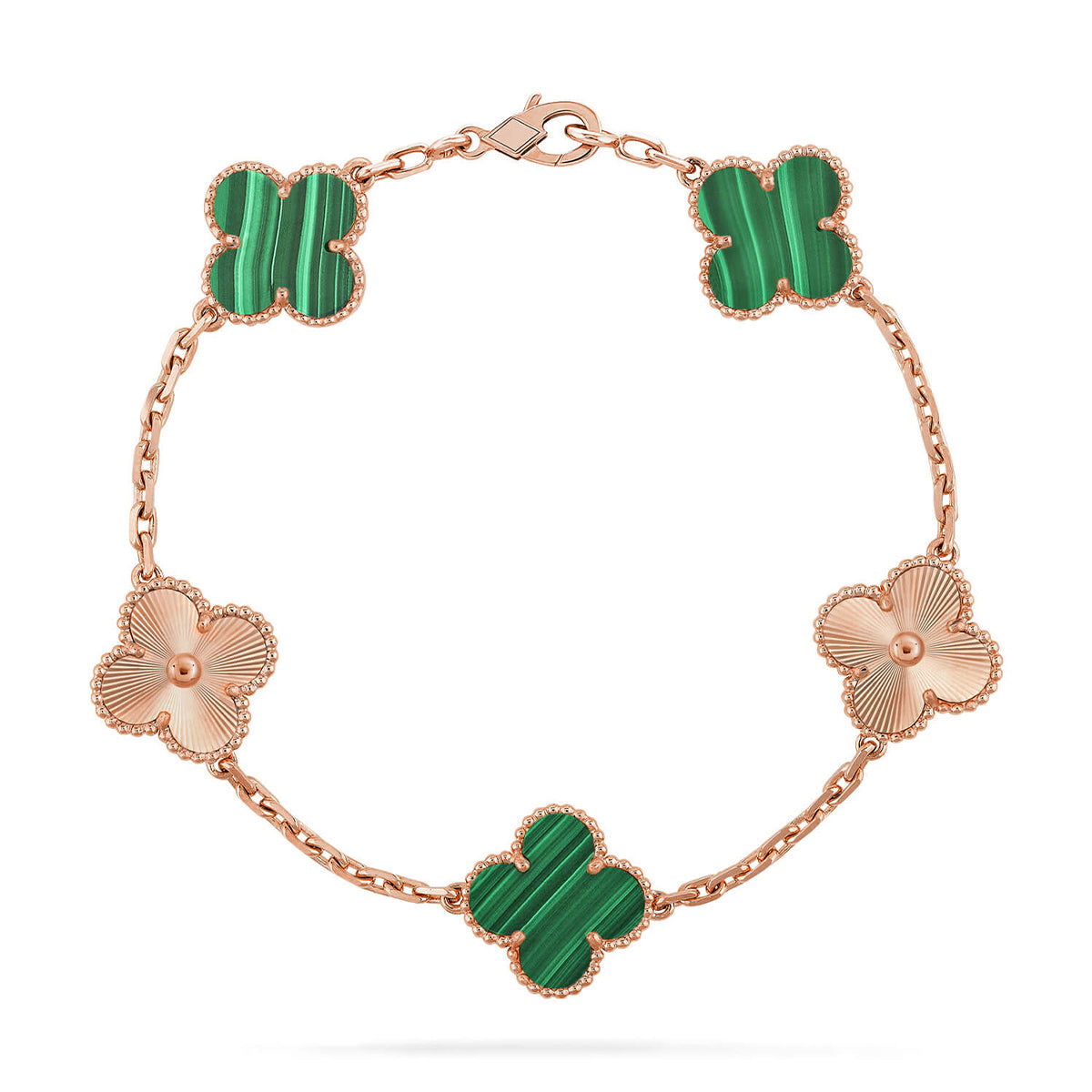[Resenly Jewelry] CLOVER 5 MOTIF MALACHITE BRACELET COLLECTION