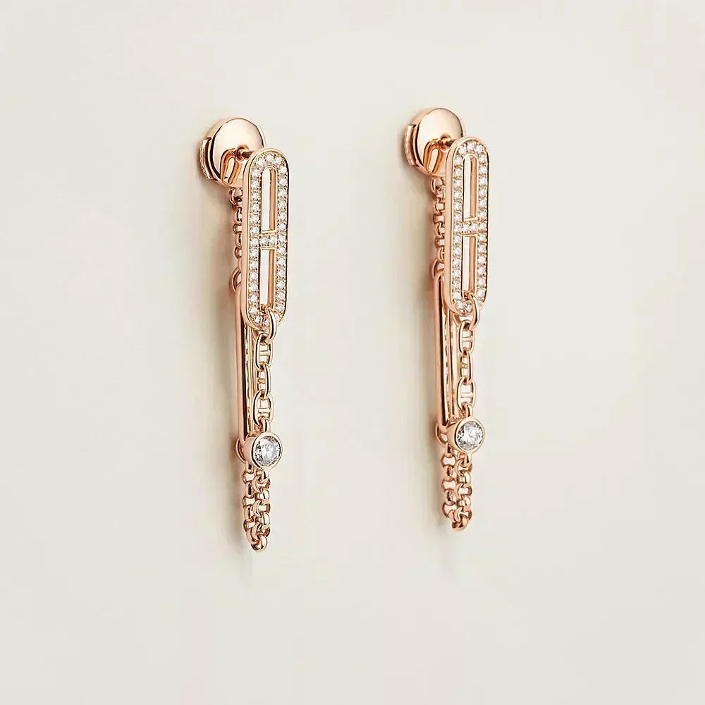 [Resenly Jewelry]CHAINE CHAOS DIAMOND DROP EARRINGS