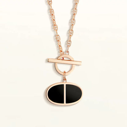 [Resenly Jewelry]CHAINE VERSO BLACK CERAMIC NECKLACE