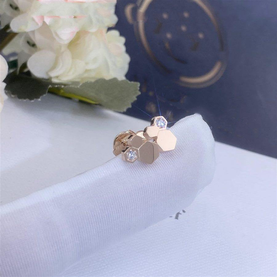[Resenly Jewelry]BEE LOVE PINK GOLD DIAMOND EARRINGS