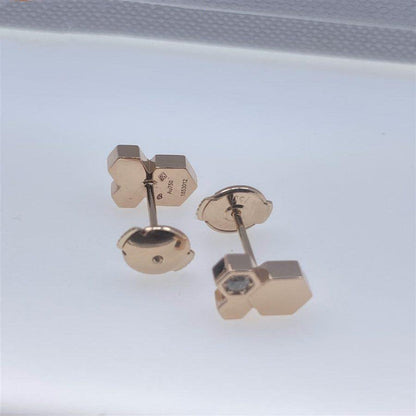[Resenly Jewelry]BEE LOVE PINK GOLD DIAMOND EARRINGS