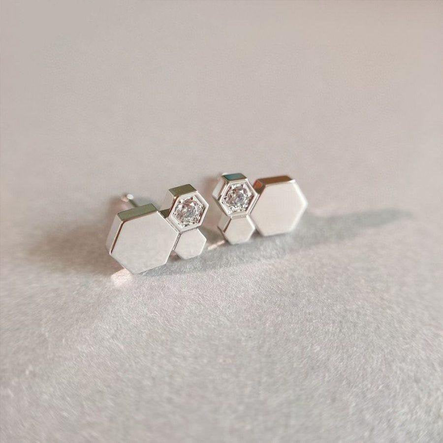 [Resenly Jewelry]BEE LOVE SILVER DIAMOND EARRINGS