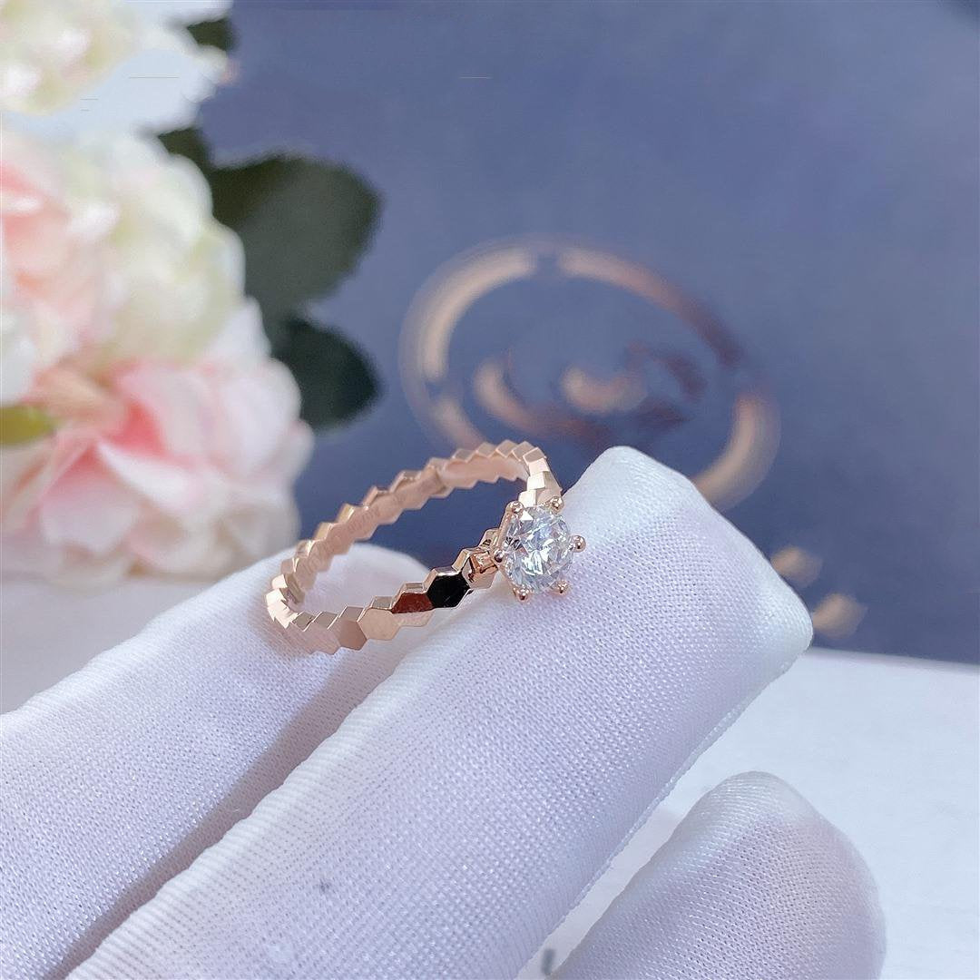[Resenly Jewelry]BEE LOVE RING PINK GOLD 1 DIAMOND