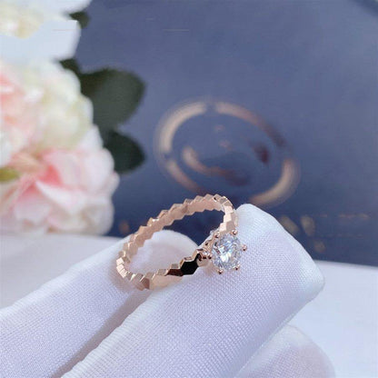 [Resenly Jewelry]BEE LOVE RING PINK GOLD 1 DIAMOND