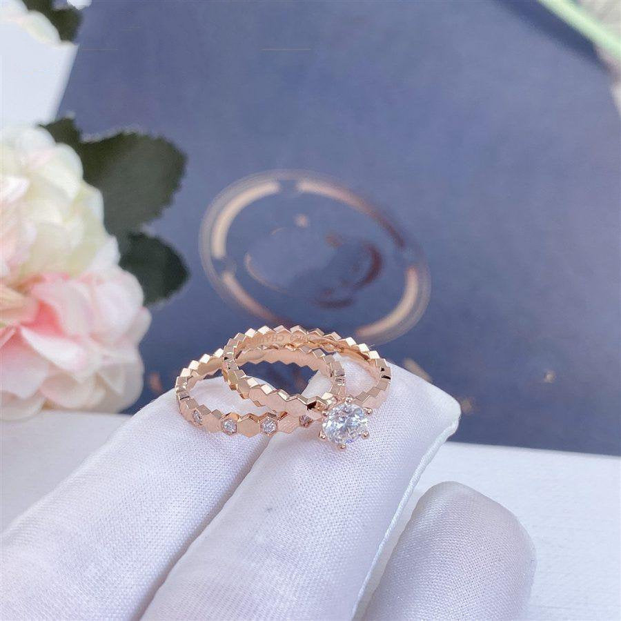[Resenly Jewelry]BEE LOVE RING PINK GOLD 1 DIAMOND