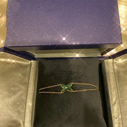 [Resenly Jewelry]JEUX BRACELET MALACHITE PINK GOLD 1 DIAMOND