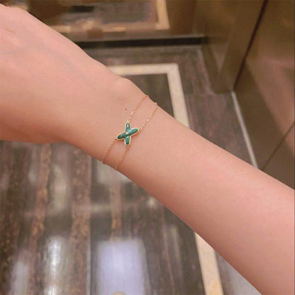 [Resenly Jewelry]JEUX BRACELET MALACHITE PINK GOLD 1 DIAMOND