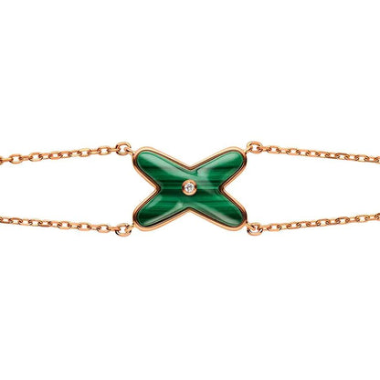 [Resenly Jewelry]JEUX BRACELET MALACHITE PINK GOLD 1 DIAMOND
