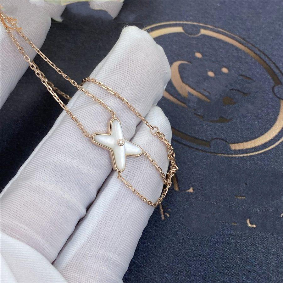 [Resenly Jewelry]JEUX BRACELET WHITE MOP PINK GOLD 1 DIAMOND