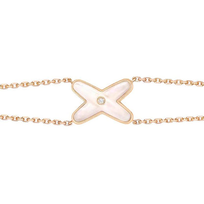 [Resenly Jewelry]JEUX BRACELET WHITE MOP PINK GOLD 1 DIAMOND